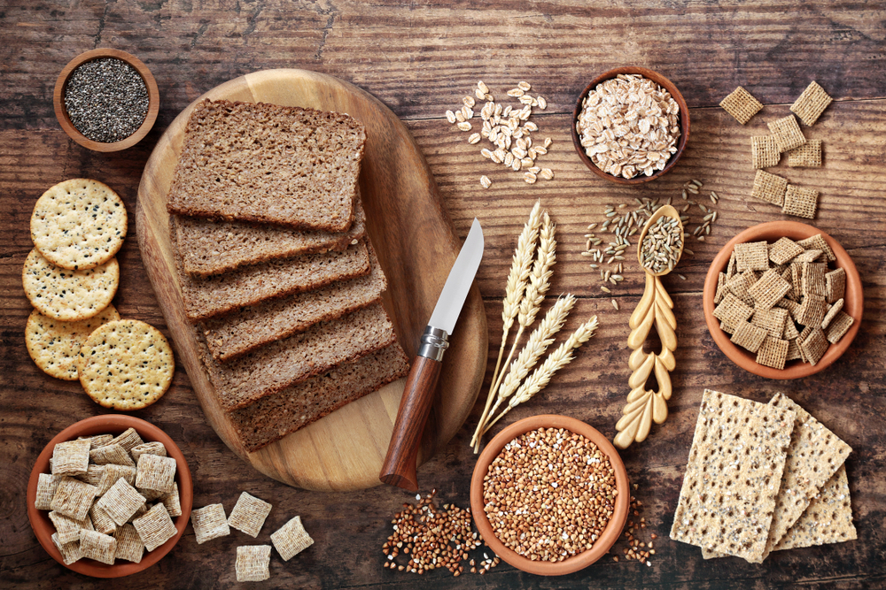 whole-grain carbs and unprocessed grains