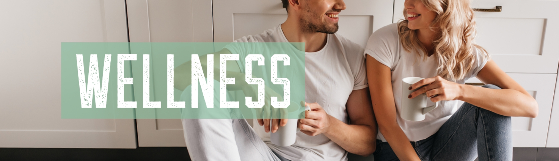 man and woman talking Wellness header 